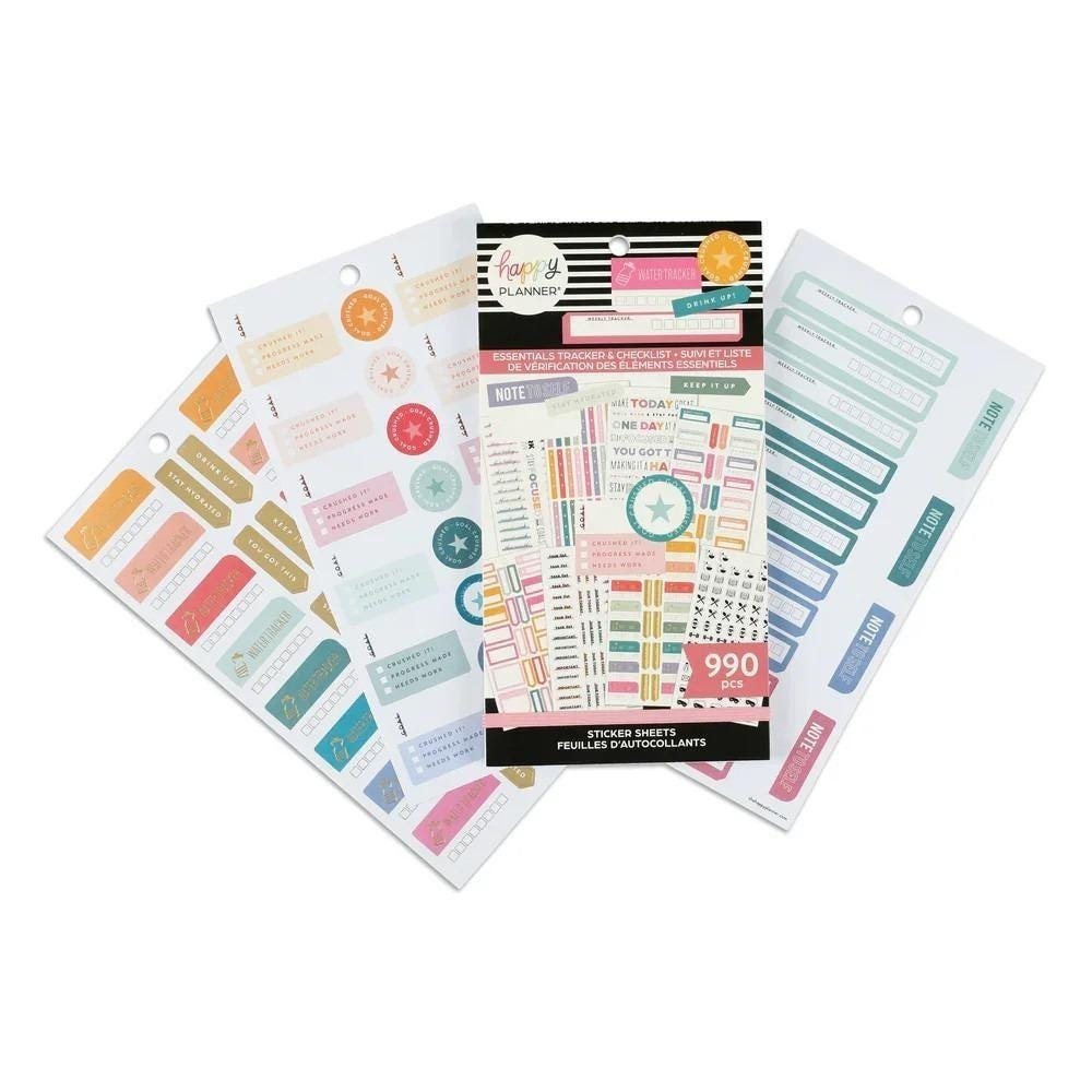 Happy Planner Essentials Tracker &‎ Checklist Sticker Book 990 Pcs Assorted - Picture 2 of 2